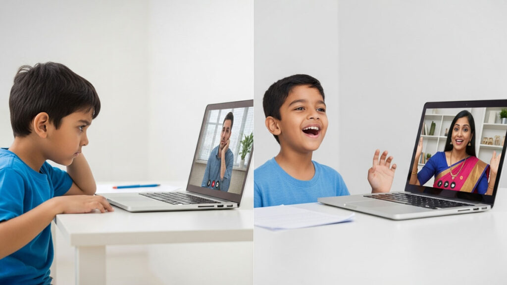 Comparison showing how teacher quality dramatically affects Carnatic music learning speed and success.